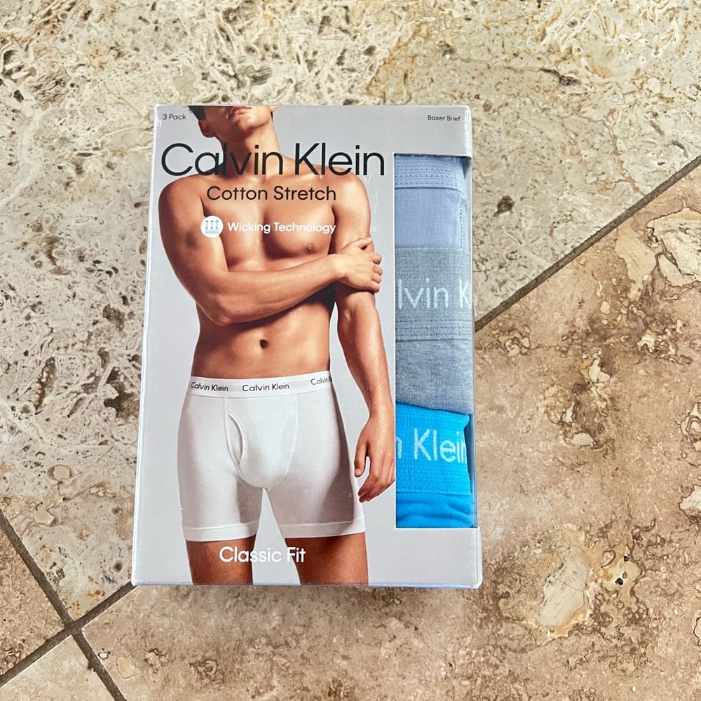 Calvin Klein Cotton Stretch Boxer Briefs - White, Gray, Light Blue